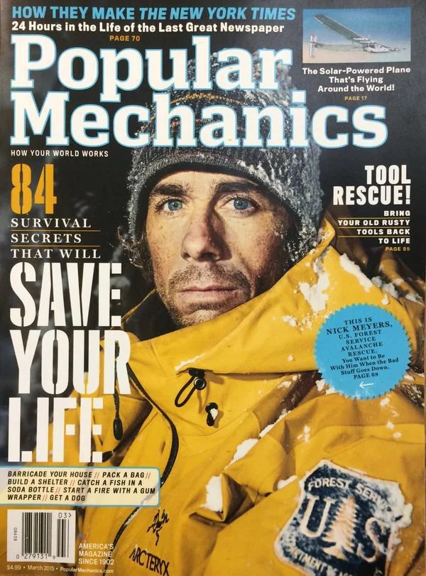 Nick Meyers Featured on Popular Mechanics Cover as Mount Shasta Avalanche Expert